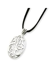 Sterling Silver Fancy Pendant w/ 16 Suede Cord
