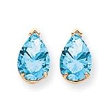 14k 10x7mm Pear Blue Topaz earring XE83BT