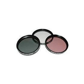 Sakar 62mm 3-Piece Polarizing Filter Kit/UV/F-DL Metal Rim with Leather Case, 15 Year Warranty