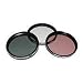 Sakar 62mm 3-Piece Polarizing Filter Kit/UV/F-DL Metal Rim with Leather Case, 15 Year Warranty