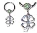 Jewelry : .925 Sterling silver 4 leaf clover nipple ring