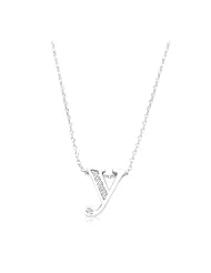 Pave Initial Y Pendant Necklace