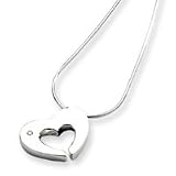 Silver .02ct Diamond Heart Necklace QW159-18 QG