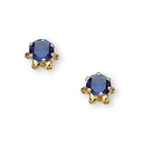 14K Yellow Gold Teens September Birthstone Stud Earrings (Pair)
