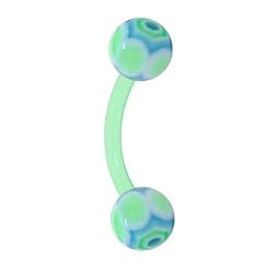 BIOPLAST Lime Blue MARRACAS Eyebrow Ring