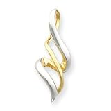 14k Rhodium Diamond-Cut Slide Pendant