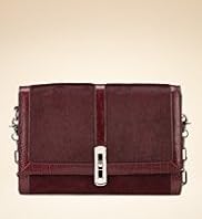 Autograph Leather Foldover Panelled Matinee Clutch Bag