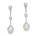 Eighteen Carat Gold Diamond and Cultured Pearl Drop Earrings