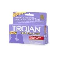 Trojan Her Pleasure Latex Condoms, Spermicidal Lubricant, 12-Count Boxes (Pack of 3)
