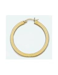 14k Flattened Tube Hoop Earrings