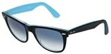 Ray-Ban Sunglasses - RB2140 Wayfarer Frame: Top Black on Azure Lens: Crystal Blue (50 mm)