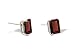 14K White Gold Genuine Emerald-cut Garnet Stud Earrings