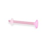 Pink tongue piercing / nipple piercing retainer, 14 ga