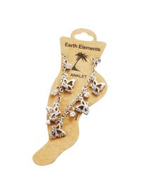 Diamond & Butterfly Dangle Anklet - Dangle New Port Anklet