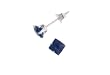 Sterling Silver 6mm Princess-Cut CZ Fashion Birthstone Earring in 6 Prong Setting, September