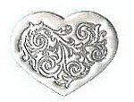Silver Heart Fleur Embossed Seals
