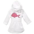 Tropical Hooded Bath Robe in Pink Fish by Elegant baby