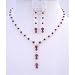 BRD736 Bridal Necklace Earrings Set Handmade Swarovski Siam Red Crystals Drop Down Jewelry Set With Gift Box