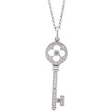 Sterling Silver Diamond Key Pendant