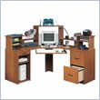 Inglewood Corner Wood Computer Desk in Fruitwood