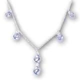 Swarovski Crystal Blue Wave Pearl Necklace Sterling Silver