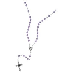 Sterling Silver Lavender Jade Rosary