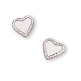 14K White Gold Children's Heart Pierced Earrings (Pair)