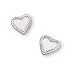 Jewelry : 14K White Gold Children's Heart Pierced Earrings (Pair)