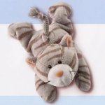 Childrens Toyshop  Toys : Nici - Grey Jackson Cat, 12cm plush MagNici with magnetic paws