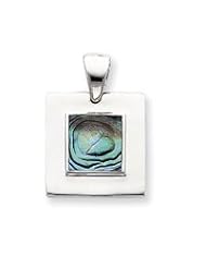 Sterling Silver Abalone Pendant w/Chain