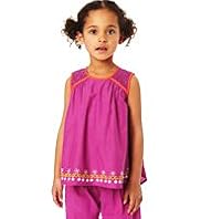Pure Cotton Dobby Embroidered Camisole Top