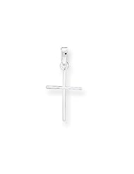 14 Karat White Gold, Thin Latin Cross Pendant