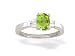 14K White Gold Genuine Oval Peridot and Diamond Engagement Ring