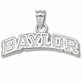 Baylor Bears 1/4 Word Mark Pendant - Sterling Silver Jewelry