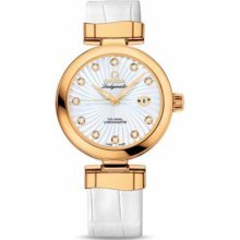 Omega De Ville Ladymatic Diamond Yellow Gold Ladies Watch 42563342055002