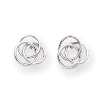Sardelli   14k White Gold Love Knot Earrings
