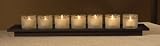 Transitional Frosted Glass Votive Candleholder Tray