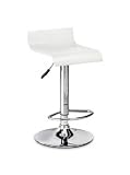 Stratos white faux leather chrome gas lift bar stool