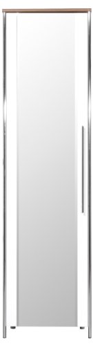 Germania 1219-94 Kleiderschrank "Sandra", 1 Spiegelt&uuml;r dahinter 1 Kleiderstange + 2 Einlegeb&ouml;den, Walnuss-Nb. / wei&szlig;