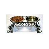 Spot Mediterranean Stainless Steel Double Diner Dog Dish
