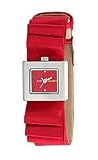 BCBGMAXAZRIA Fashion Collection Petite Plisse Satin Strap Red Dial Women's watch #BG6342