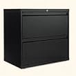 Alera Two-Drawer Lateral File Cabinet, 30w x 19-1/4d x 29h, Black