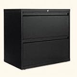Alera Two-Drawer Lateral File Cabinet, 30w x 19-1/4d x 29h, Black