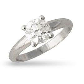 1 3 ct.tw Round Diamond Solitaire Ring in 14k White Gold by Szul