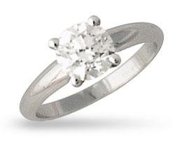 1/10 ct.tw Round Diamond Solitaire Ring in 14k White Gold