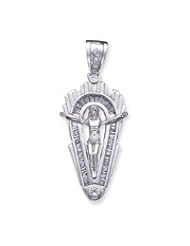 Sterling Silver CZ Crucifix Pendant QC4359"