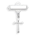 Baptismal Pin with Cross Charm Sterling Silver