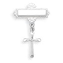 Baptismal Pin with Cross Charm Sterling Silver