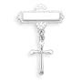 Baptismal Pin with Cross Charm Sterling Silver