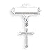 Baptismal Pin with Cross Charm Sterling Silver